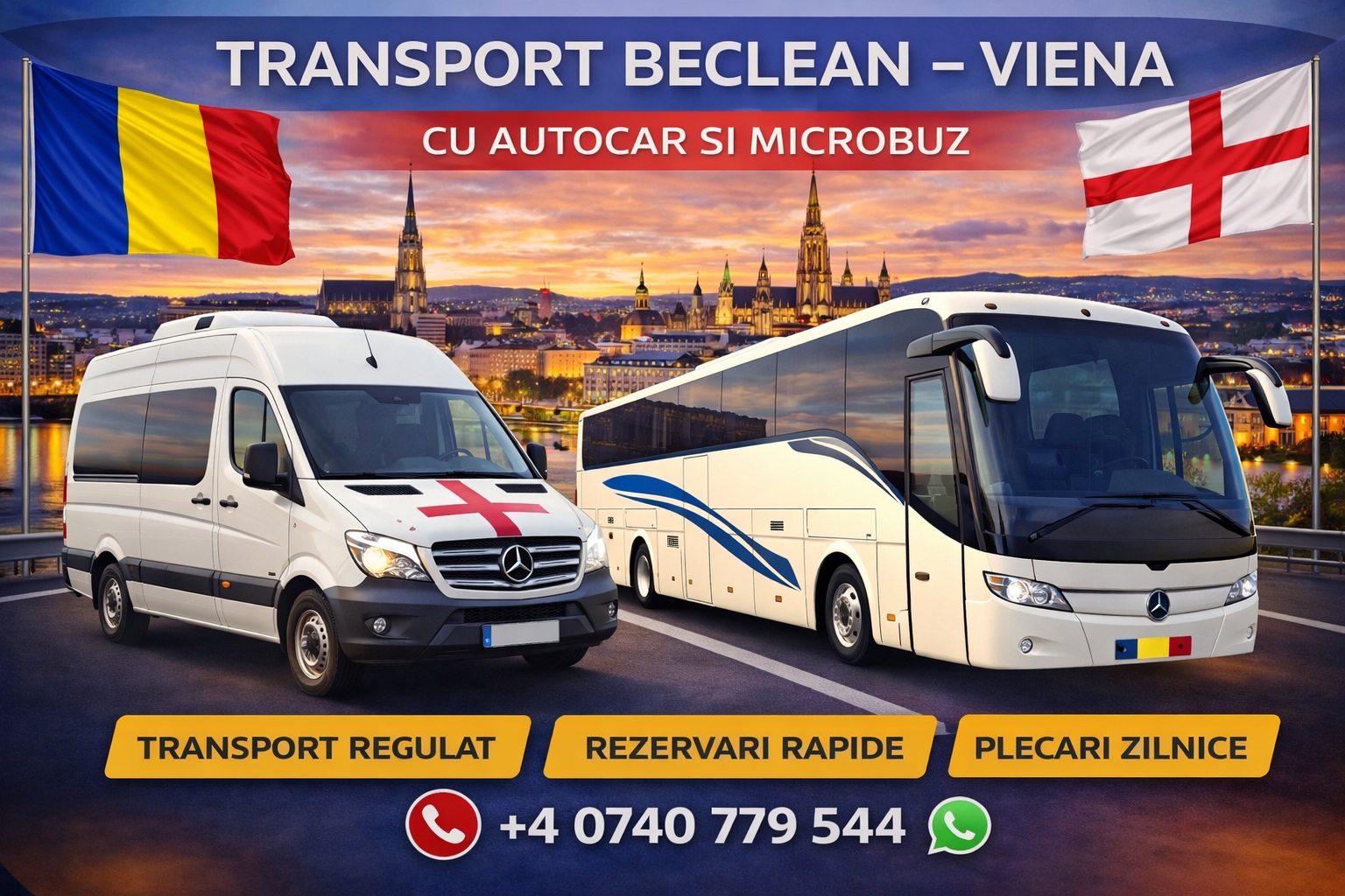 Transport persoane Beclean Viena cu plecare organizată din județul Bistrița-Năsăud către Austria