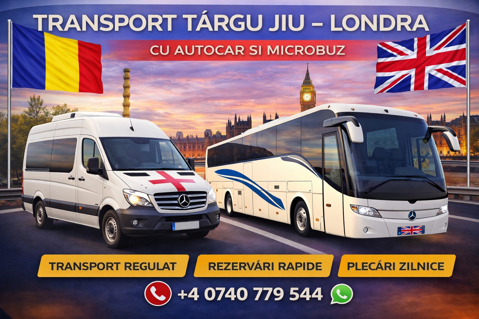 Transport persoane Targu Jiu Londra pe cursa rutieră dintre România și Anglia